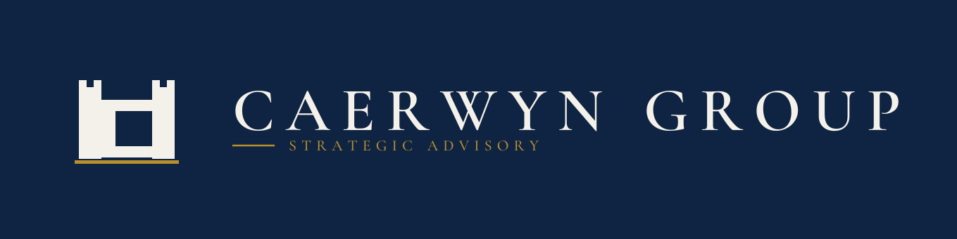 Caerwyn Group logo, a stylized fortress representing strategic strength in federal contracting